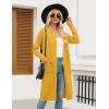 Zeagoo Women’s Long Cardigan Sweaters Lightweight Sweater Long Sleeve Open Front Casual Knit Duster Cardigans with Pocket(Yellow)