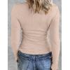 Zeagoo Womens Long Sleeve Stretch Crewneck Ribbed T-Shirt Slim Fit Casual Basic Tops S-XXL(Beige)