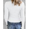 Zeagoo Womens Long Sleeve Stretch Crewneck Ribbed T-Shirt Slim Fit Casual Basic Tops S-XXL(Black+white+brown)