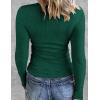 Zeagoo Womens Long Sleeve Stretch Crewneck Ribbed T-Shirt Slim Fit Casual Basic Tops S-XXL(Dark Green)