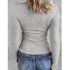 Zeagoo Womens Long Sleeve Stretch Crewneck Ribbed T-Shirt Slim Fit Casual Basic Tops S-XXL(Grey)