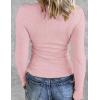Zeagoo Womens Long Sleeve Stretch Crewneck Ribbed T-Shirt Slim Fit Casual Basic Tops S-XXL(Pink)