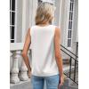 Zeagoo Women’s Silk Satin Camisole Tank Tops V Neck Pleated Dressy Casual Sleeveless Blouses Summer Business Work Shirts(A-white)