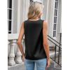 Zeagoo Women’s Silk Satin Camisole Tank Tops V Neck Pleated Dressy Casual Sleeveless Blouses Summer Business Work Shirts(Black)