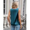Zeagoo Women’s Silk Satin Camisole Tank Tops V Neck Pleated Dressy Casual Sleeveless Blouses Summer Business Work Shirts(Blue Green)
