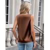 Zeagoo Women’s Silk Satin Camisole Tank Tops V Neck Pleated Dressy Casual Sleeveless Blouses Summer Business Work Shirts(Brown)