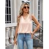 Zeagoo Women’s Silk Satin Camisole Tank Tops V Neck Pleated Dressy Casual Sleeveless Blouses Summer Business Work Shirts(Champagne)