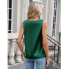Zeagoo Women’s Silk Satin Camisole Tank Tops V Neck Pleated Dressy Casual Sleeveless Blouses Summer Business Work Shirts(Dark Green)