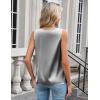 Zeagoo Women’s Silk Satin Camisole Tank Tops V Neck Pleated Dressy Casual Sleeveless Blouses Summer Business Work Shirts(Gray)
