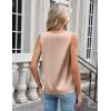 Zeagoo Women’s Silk Satin Camisole Tank Tops V Neck Pleated Dressy Casual Sleeveless Blouses Summer Business Work Shirts(Light Khaki)