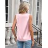 Zeagoo Women’s Silk Satin Camisole Tank Tops V Neck Pleated Dressy Casual Sleeveless Blouses Summer Business Work Shirts(Light Pink)