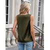 Zeagoo Women’s Silk Satin Camisole Tank Tops V Neck Pleated Dressy Casual Sleeveless Blouses Summer Business Work Shirts(Olive Green)
