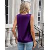 Zeagoo Women’s Silk Satin Camisole Tank Tops V Neck Pleated Dressy Casual Sleeveless Blouses Summer Business Work Shirts(Purple)