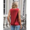 Zeagoo Women’s Silk Satin Camisole Tank Tops V Neck Pleated Dressy Casual Sleeveless Blouses Summer Business Work Shirts(Red)