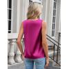 Zeagoo Women’s Silk Satin Camisole Tank Tops V Neck Pleated Dressy Casual Sleeveless Blouses Summer Business Work Shirts(Rose Red)