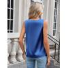 Zeagoo Women’s Silk Satin Camisole Tank Tops V Neck Pleated Dressy Casual Sleeveless Blouses Summer Business Work Shirts(Sky Blue)
