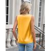 Zeagoo Women’s Silk Satin Camisole Tank Tops V Neck Pleated Dressy Casual Sleeveless Blouses Summer Business Work Shirts(Yellow)