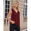 Zeagoo Women’s Silk Satin Camisole Tank Tops V Neck Pleated Dressy Casual Sleeveless Blouses Summer Business Work Shirts(Z – Heart)