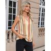Zeagoo Women’s Silk Satin Camisole Tank Tops V Neck Pleated Dressy Casual Sleeveless Blouses Summer Business Work Shirts(Z – Tw720)