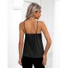 Zeagoo Women’s Silk Satin Tank Tops 2026 V Neck Adjustable Spaghetti Strap Sleeveless Camisole Summer Basic Blouse(2 Pack: Black+green)