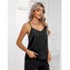 Zeagoo Women’s Silk Satin Tank Tops 2026 V Neck Adjustable Spaghetti Strap Sleeveless Camisole Summer Basic Blouse(2 Pack: Black+wine Red)