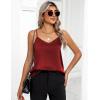 Zeagoo Women’s Silk Satin Tank Tops 2026 V Neck Adjustable Spaghetti Strap Sleeveless Camisole Summer Basic Blouse(2 Pack: Black+wine Red)