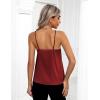 Zeagoo Women’s Silk Satin Tank Tops 2026 V Neck Adjustable Spaghetti Strap Sleeveless Camisole Summer Basic Blouse(2 Pack: Black+wine Red)