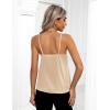 Zeagoo Women’s Silk Satin Tank Tops 2026 V Neck Adjustable Spaghetti Strap Sleeveless Camisole Summer Basic Blouse(2 Pack: Caramel+light Khaki)