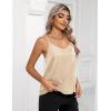 Zeagoo Women’s Silk Satin Tank Tops 2026 V Neck Adjustable Spaghetti Strap Sleeveless Camisole Summer Basic Blouse(2 Pack: Caramel+light Khaki)