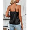 Zeagoo Women’s Silk Satin Tank Tops 2026 V Neck Adjustable Spaghetti Strap Sleeveless Camisole Summer Basic Blouse(2 Pack: White+black)
