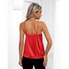 Zeagoo Women’s Silk Satin Tank Tops 2026 V Neck Adjustable Spaghetti Strap Sleeveless Camisole Summer Basic Blouse(A-big Red)