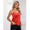 Zeagoo Women’s Silk Satin Tank Tops 2026 V Neck Adjustable Spaghetti Strap Sleeveless Camisole Summer Basic Blouse(A-big Red)