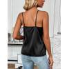 Zeagoo Women’s Silk Satin Tank Tops 2026 V Neck Adjustable Spaghetti Strap Sleeveless Camisole Summer Basic Blouse(Black)