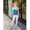 Zeagoo Women’s Silk Satin Tank Tops 2026 V Neck Adjustable Spaghetti Strap Sleeveless Camisole Summer Basic Blouse(Blue Green)