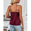Zeagoo Women’s Silk Satin Tank Tops 2026 V Neck Adjustable Spaghetti Strap Sleeveless Camisole Summer Basic Blouse(Deep Red)