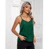 Zeagoo Women’s Silk Satin Tank Tops 2026 V Neck Adjustable Spaghetti Strap Sleeveless Camisole Summer Basic Blouse(Green)
