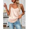 Zeagoo Women’s Silk Satin Tank Tops 2026 V Neck Adjustable Spaghetti Strap Sleeveless Camisole Summer Basic Blouse(Light Champagne)