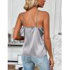 Zeagoo Women’s Silk Satin Tank Tops 2026 V Neck Adjustable Spaghetti Strap Sleeveless Camisole Summer Basic Blouse(Light Gray)
