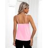 Zeagoo Women’s Silk Satin Tank Tops 2026 V Neck Adjustable Spaghetti Strap Sleeveless Camisole Summer Basic Blouse(Light Pink)