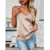 Zeagoo Women’s Silk Satin Tank Tops 2026 V Neck Adjustable Spaghetti Strap Sleeveless Camisole Summer Basic Blouse(Light Pink Champagne)