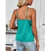 Zeagoo Women’s Silk Satin Tank Tops 2026 V Neck Adjustable Spaghetti Strap Sleeveless Camisole Summer Basic Blouse(Peacock Blue)