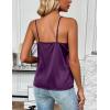 Zeagoo Women’s Silk Satin Tank Tops 2026 V Neck Adjustable Spaghetti Strap Sleeveless Camisole Summer Basic Blouse(Purple)