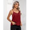Zeagoo Women’s Silk Satin Tank Tops 2026 V Neck Adjustable Spaghetti Strap Sleeveless Camisole Summer Basic Blouse(Red)