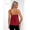 Zeagoo Women’s Silk Satin Tank Tops 2026 V Neck Adjustable Spaghetti Strap Sleeveless Camisole Summer Basic Blouse(Red)