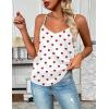 Zeagoo Women’s Silk Satin Tank Tops 2026 V Neck Adjustable Spaghetti Strap Sleeveless Camisole Summer Basic Blouse(Red Heart)