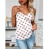 Zeagoo Women’s Silk Satin Tank Tops 2026 V Neck Adjustable Spaghetti Strap Sleeveless Camisole Summer Basic Blouse(Red Heart)