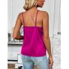 Zeagoo Women’s Silk Satin Tank Tops 2026 V Neck Adjustable Spaghetti Strap Sleeveless Camisole Summer Basic Blouse(Rose)