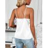 Zeagoo Women’s Silk Satin Tank Tops 2026 V Neck Adjustable Spaghetti Strap Sleeveless Camisole Summer Basic Blouse(White)
