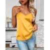 Zeagoo Women’s Silk Satin Tank Tops 2026 V Neck Adjustable Spaghetti Strap Sleeveless Camisole Summer Basic Blouse(Yellow)