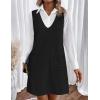 Zeagoo Women’s Sweater Vest Dresses for Women 2025 V Neck Sleeveless Knit Pullover Sweater with Pockets Fall Winter Outfits(Black)